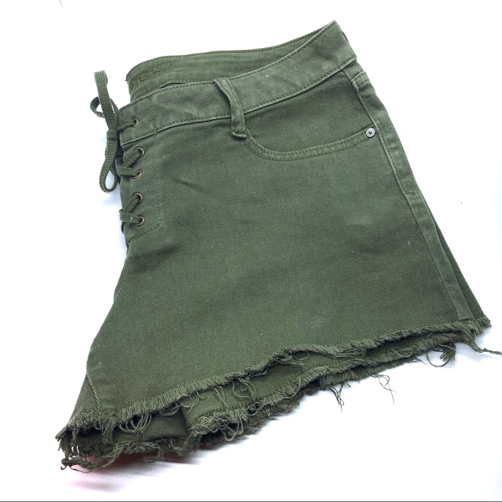 ARIZONA JEANS CO. Olive Green Lace-up Shorts